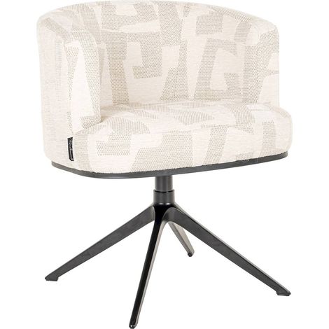 Chaise pivotante design beige motif graphique pour salle à manger - Beige graphique motifs clairs (1/5)