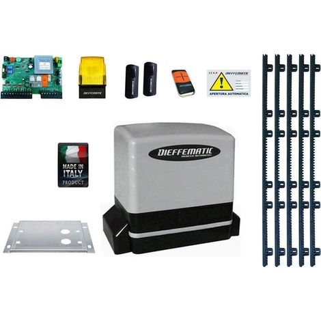 Kit Motore 900kg Scorrevole Automatico Con 5 Mt Cremagliera Nylon 230v Kv9