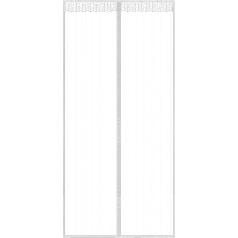 Moskitonetz-Tür, 140 x 240 cm, magnetischer Fliegentürvorhang, automatisch schließendes Insektenschutz-Moskitonetz für Balkontüren, Wohnzimmer, ohne Bohren (weiß) (1/4)