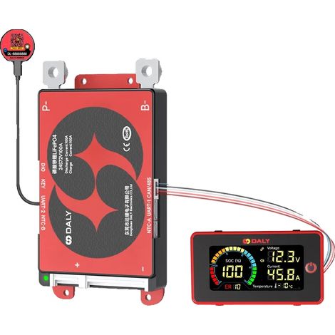 BMS de batterie Lifepo4, courant de 100A, avec Bluetooth et WiFi, WIFI BMS 3inch LCD-a, 100A-c, 8s-a (1/2)