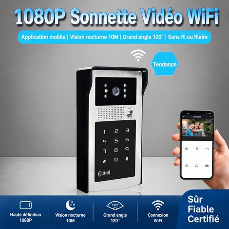 Sonnette vidéo connectée 1080P HD Tuya WiFi câble réseau détection de mouvement déverrouillage smartphone alimentation 15V 1 kg – Livraison gratuite (1/5)