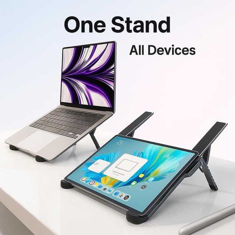 Support pliable pour ordinateur portable – ergonomique – convient aux étudiants, aux employés de bureau et aux voyageurs. (1/5)
