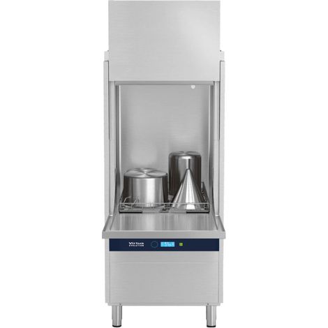 Lave-batterie électronique avec doseur de détergent et pompe de décharge, panier 60x67 cm, h 85 cm - VIRTUS