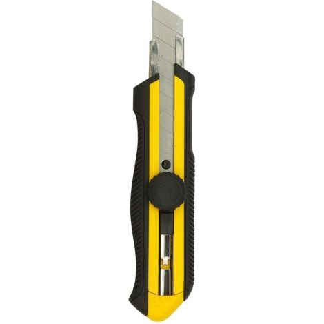 Cutter 25 Mm Corps Bi-Matière Blocage De La Lame, Lame Sécable En 7, Livré Avec 1 Lame