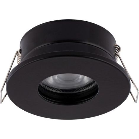 Schwarzer Einbauspot Aluminium Ø8,3cm rund Außen