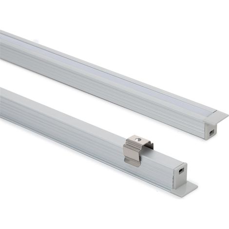 Aluminiumprofil Einbau 2m für LED Streifen bis 6mm Aluminium 2 m Halbtransparent