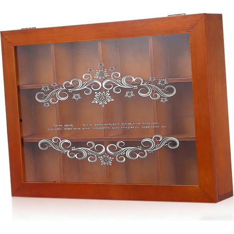 Boîte de Rangement Bois pour Bijoux Boîte à Bijoux Style Rétro Coffret de Rangement pour Boucles Oreilles (1/5)