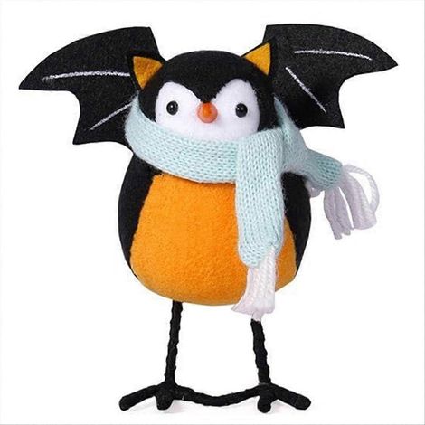 Statue d'oiseau fantôme d'Halloween, orange (1/5)