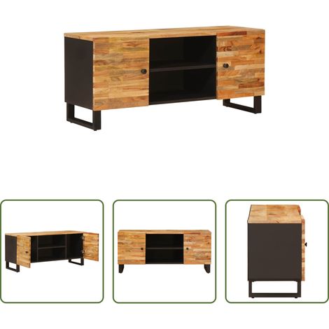 Meuble tv marron - Meuble TV Marron 105 x 33 x 46 cm Bois de mangue massif (1/5)