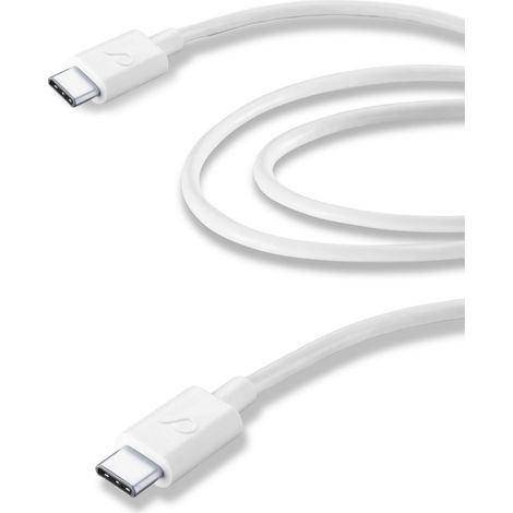 Cellularline Ladekabel USB C 2m weiß Lade- und Datenkabel Type-C auf USB Type