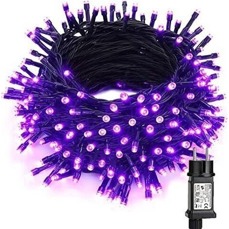 Halloween Decoration Guirlandes Lumineuses Violet, 20M 200 LED Noël Guirlande Lumineuse Exterieur 8 Modes Imperméable Led Lumière pour Thanksgiving Horreur Chambre Arbre Mariage Fête Jardin [Classe én (1/5)