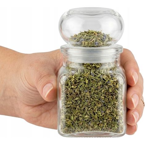 120 ml luftdichtes Glasgefäß für Gewürze und Kräuter + Glasdeckel (1/5)
