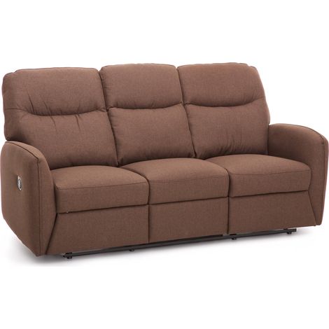 Divano Recliner 3 posti 195x87xH100 mod. Kube colore marrone M0643-09 (1/3)
