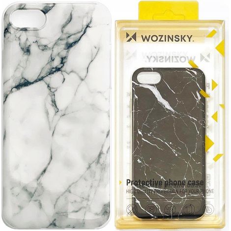 Coque en gel effet marbre Wozinsky pour Samsung Galaxy S21 5G, blanche (1/5)