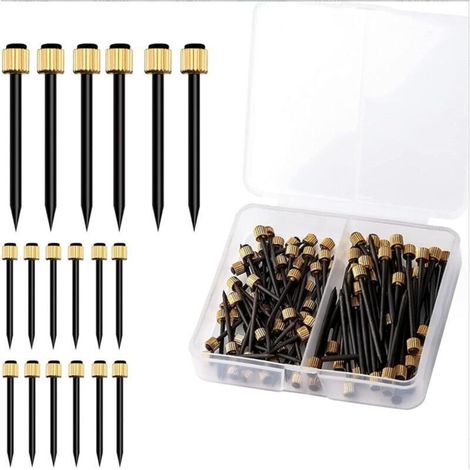 Clous de Suspension Lot de 120 Photos avec TêTe en Laiton de 4 Mm pour Accrocher Des Photos avec BoîTe de Rangement en Plastique Petits Clous pour Cadre, Murs, ClôTures en