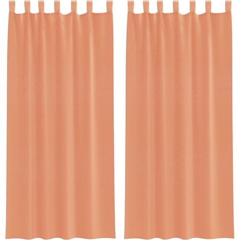 Rideaux en voile avec boucles 2 pcs terre cuite 140x225 cm CFW90996 (1/5)