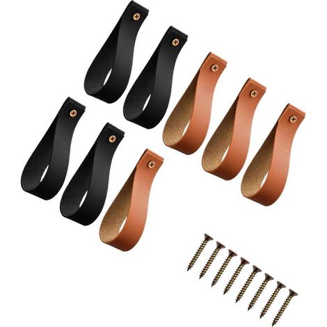 Support de tringle à rideaux en cuir, fixation murale, sangle en cuir bouclée, style ferme, décoration artistique (1/5)