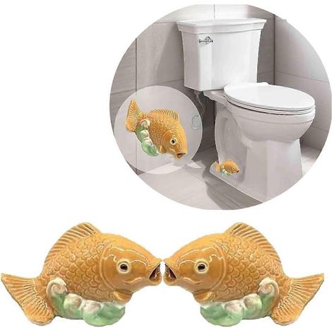 Cache-boulons de toilettes en résine, décoration de salle de bain mignonne, marron, lot de 2 (1/5)