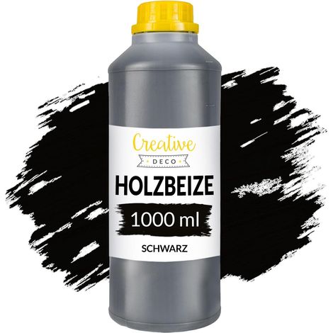 Creative Deco Holzbeize auf Wasserbasis 1L Schwarz Holz Farbe Schnelltrocknender Lack