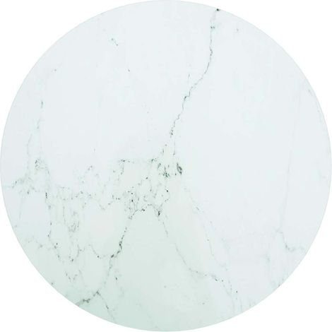 Tablero de mesa diseño mármol vidrio templado blanco Ø60x0,8 cm vidaXL