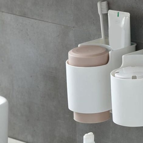 Support De Rangement De Brosse À Dents Porte-brosses À Dents Mural Boîte De Rangement Multifonctionnelle pour Brosse À Dents Peu Encombrante pour Salle De Bain-Fei Yu