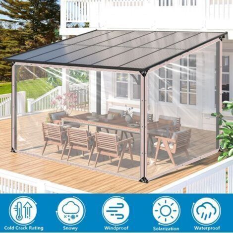 Bâche Transparente avec Oeillets - bache Transparentes Exterieur Plastique Serre avec Impermeable terrasse bâches de Protection étanche - pour extérieur Meubles de Jardin Tente - 2x3m (1/3)