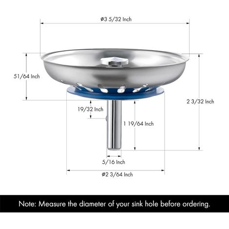 Filtre évier Acier Inoxydable SUS304 Bouchon évier Cuisine 2 Filtres Filtre Evier Bouchon d'évier Crépine d'évier Panier 2 Pièces Poli GROOFOO (1/4)