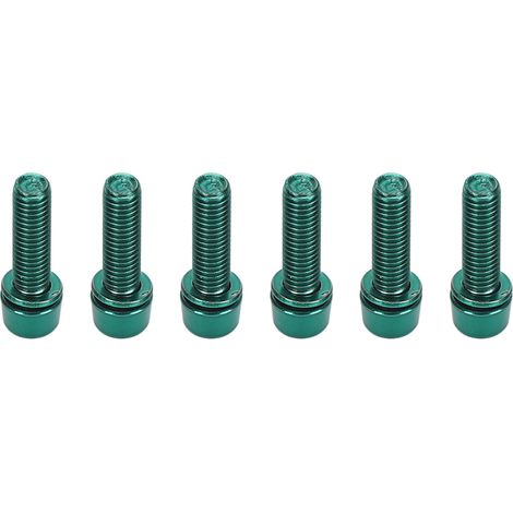 Lot de 6 vis de potence de vélo professionnelles M5x18mm en alliage d'aluminium pour guidon de VTT, accessoire vert (1/5)