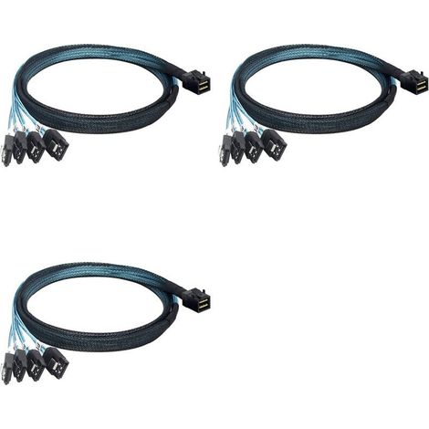 3X Cable Interne SAS Vers , SFF-8643 Vers Avant Rupture Compatible avec le Disque Dur Du Contrleur (3,3 Pi)