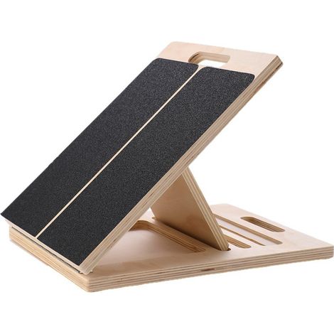 Planche inclinée en bois, réglable et portable, avec poignée, pour squats, yoga et pilates.