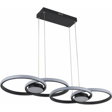 Suspension LED Audia 48W anneaux 3000-4000K noire Reality (1/3)