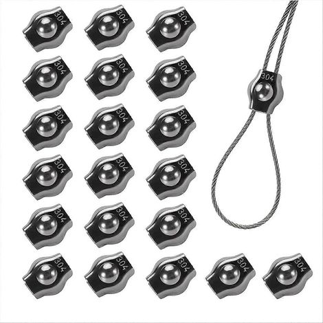 Packung mit 20 Kabelbindern aus Edelstahl, 5/32 Zoll, Simplex-Kabelbinder mit Einzelbolzen für 5/32-Zoll-Kabel. (1/5)