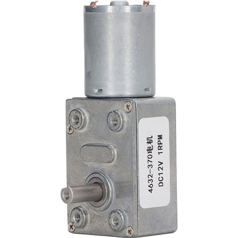 Jeffergarden Moteur de réduction de vitesse, autobloquant, résistant à l'usure, 4632 à 370, moteur à engrenage à vis sans fin pour imprimante, DC12V, 1 tr/min (1/5)