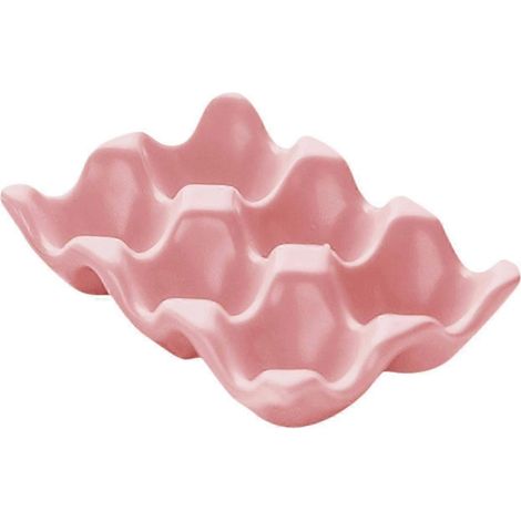 Eierablage mit 6 Fächern, Eierspender für 6 frische Eier, rutschfester Eierbehälter für Kühlschrank, Restauranttheke, Zuhause-Pink (1/5)