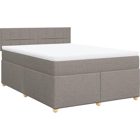 Maison Exclusive - Giroletto a Molle con Materasso Tortora 160x200 cm in Tessuto (1/5)