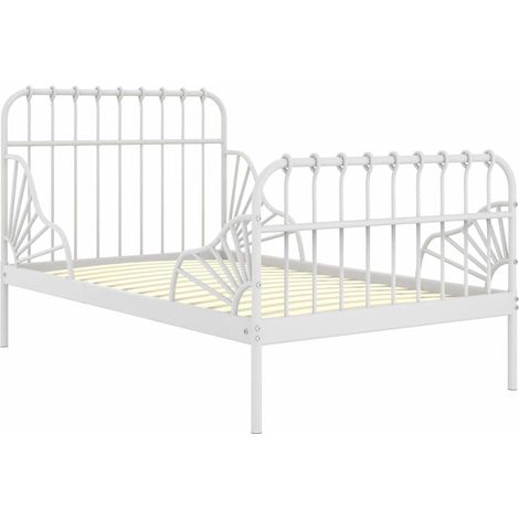Maison Exclusive - Ausziehbett Weiß Metall 80x130/200 cm (1/5)