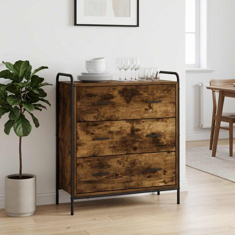 vidaXL Sideboard Smoked Oak 73 x 33 x 81 cm Engineered Wood (1/5)