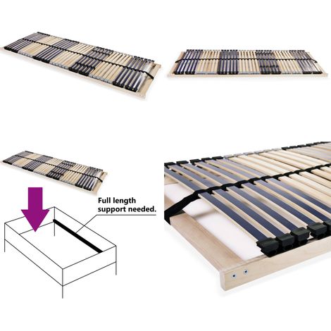 Sommier à lattes sans matelas avec 42 lattes 7 zones 80x200 cm - Sommier À Lattes - Base De Lit - Cadre De Lit - Lit Double - Literie - Home & Living (1/5)