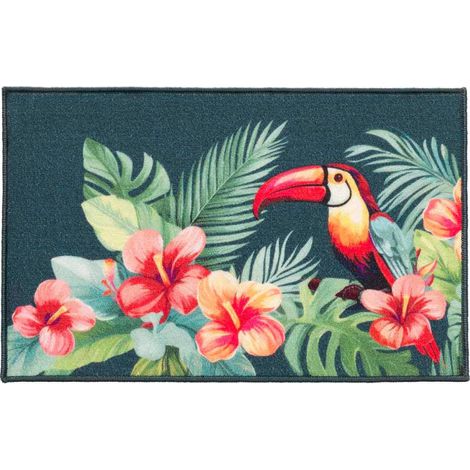 Tapis Déco Imprimé "Moorea" 50x80cm Multicolore (1/4)
