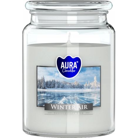 Candela profumata in vetro, grande, ideale per l'inverno, con una durata di combustione di 100 ore. 1 pezzo. (1/2)