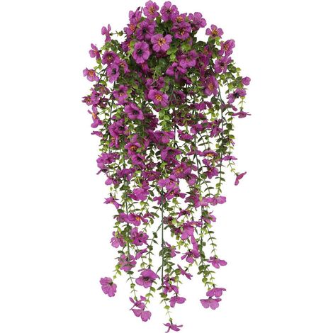 Artificial Violet Bouquet 76 cm – Realistic Hanging, durable and UV-resistant for home and garden, Violet (1/5)