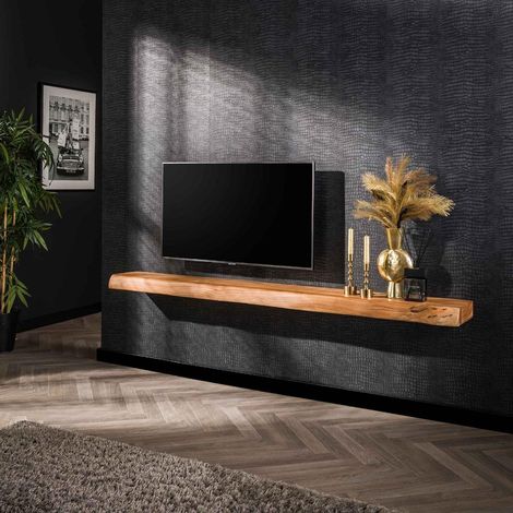 Étagère murale en bois d'acacia massif 200cm TRONCIA (1/5)