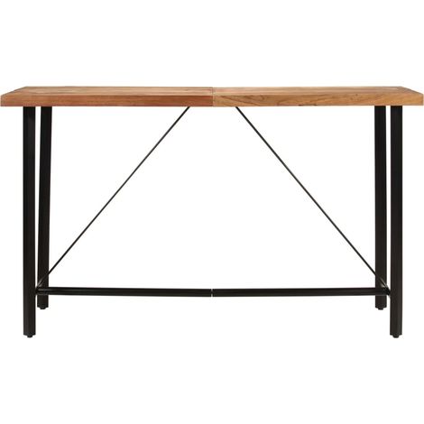 Table de bar 180x70x107 cm bois massif d'acacia et fer (1/5)