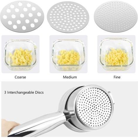 Multifunktionaler manueller Kartoffelstampfer/Tablettenpresse, Kartoffelstampfer aus Edelstahl mit 3 austauschbaren Scheiben (1/4)