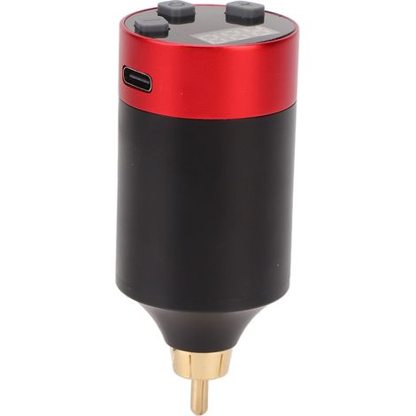 Alimentation sans fil 1500 mAh avec interface RCA pour tatouages, affichage LED, transformateur de charge pour tatouages, régulateur de tension, rouge. (1/5)