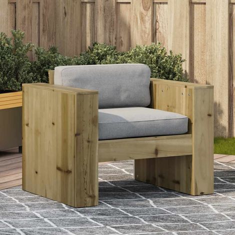 vidaXL Sofá de jardín madera de pino impregnada 79x60x62 cm (1/5)