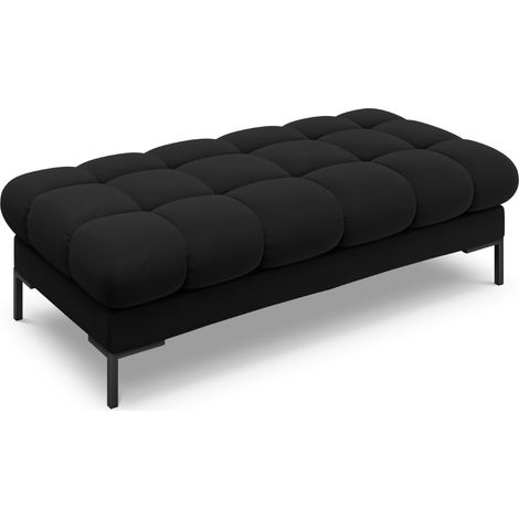 Banc 2 places en velours noir (1/5)