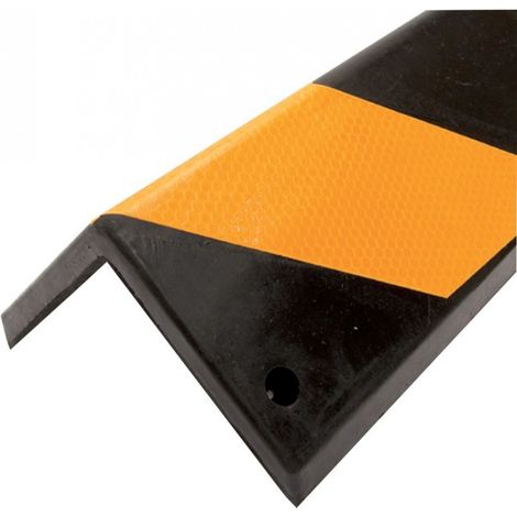Ángulo de protección de cantos caucho amarillo negro 101x101x805mm (1/3)