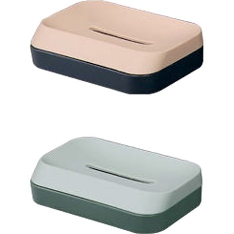Porte-savon de douche, lot de 2, support mural, boîte à savon pour douche, salle de bain, baignoire, lavabo de cuisine, garde les savons au sec, aucun perçage requis, adhésif inclus (Style : Style 1) (1/5)