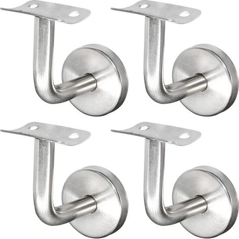 – Support de main courante en inox 304 – Lot de 4 supports muraux pour rampe bois – Résistant à la corrosion – Installation rapide (1/4)